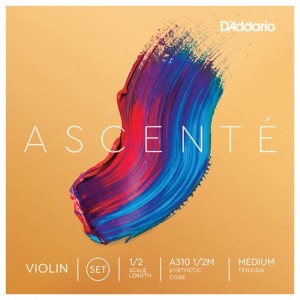 D'Addario Ascenté Violin String Set, 1/2 Scale, Medium Tension